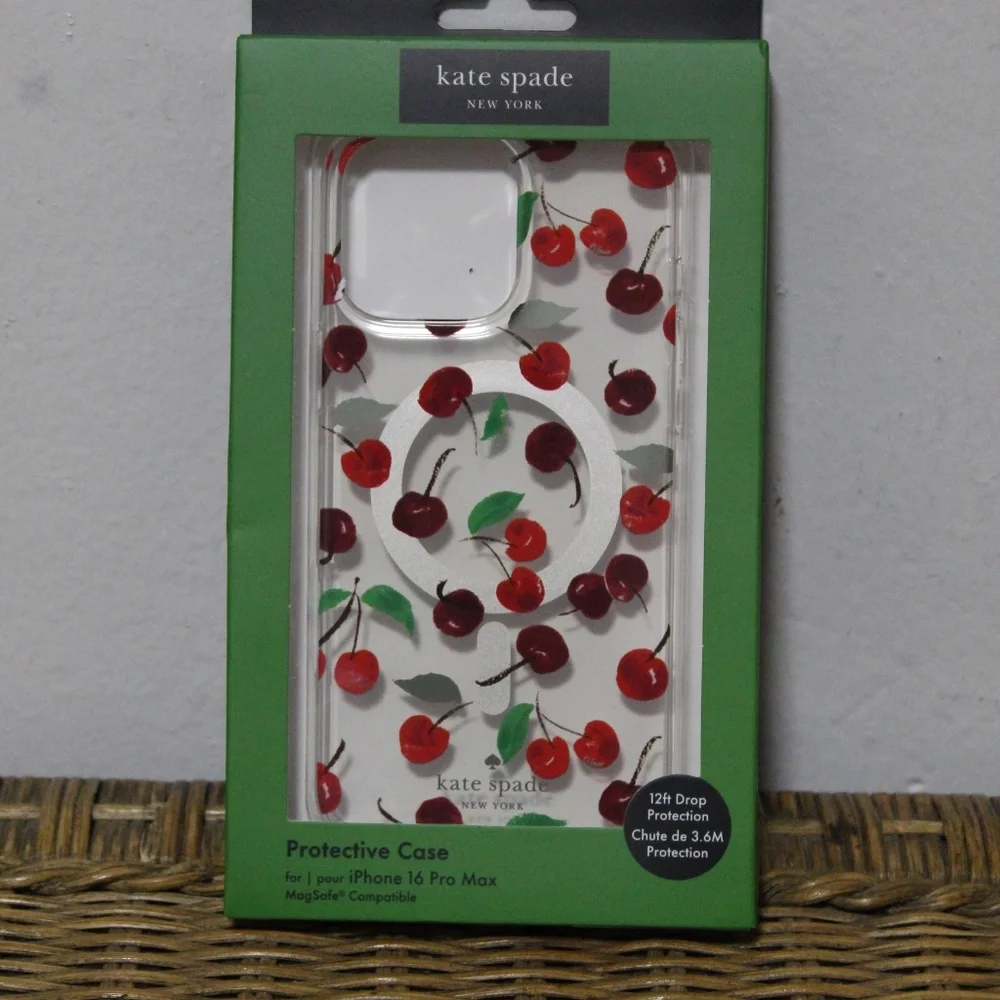 Kate Spade. New York. Cherry Protective Case. iPhone 16 Max Pro.